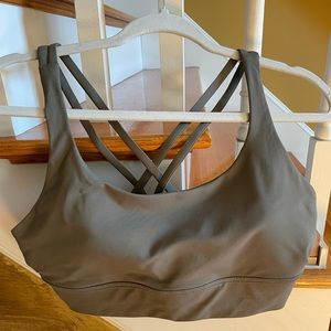 2 Lululemon sports bras, size 12. White camo print and army green